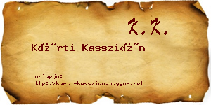 Kürti Kasszián névjegykártya